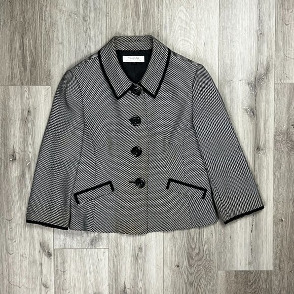 Tahari Arthur S Levine Vintage Black/White Size 14 Blazer - Picture 2 of 7